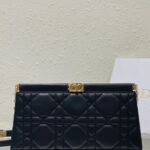 Christian Dior Caro Colle Noire Clutch With Chain